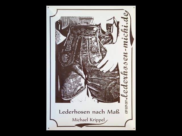 Firmenschild-Lederhosen