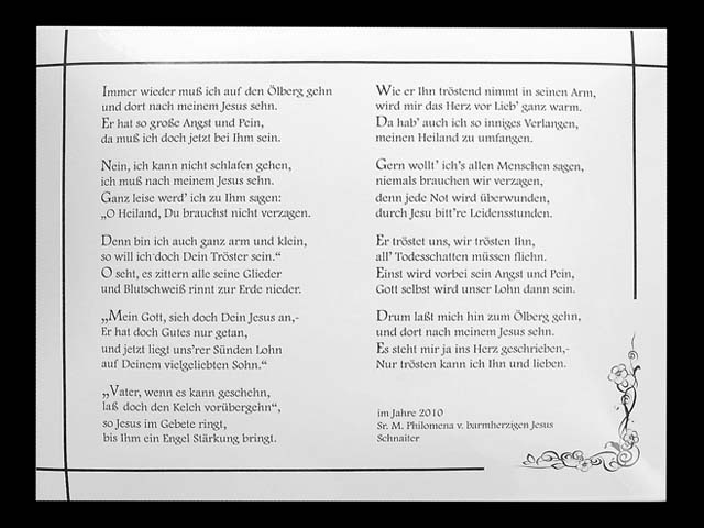 Textschild-Gedicht
