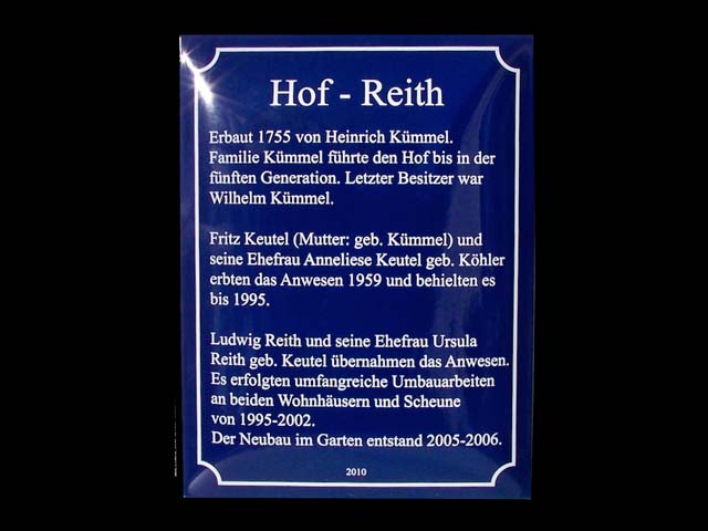 Textschild-Hofschild