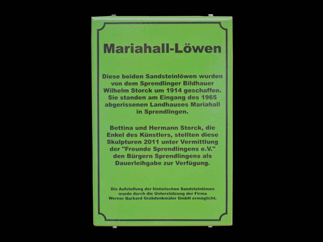 Textschild-Mariahall