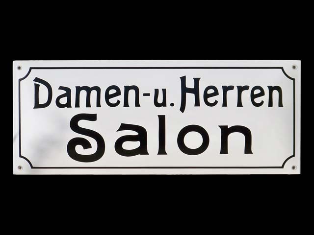 Emaille Firmenschild Friseur