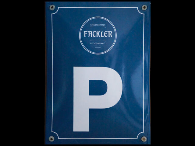 Firmen Parkplatzschild mit Logo