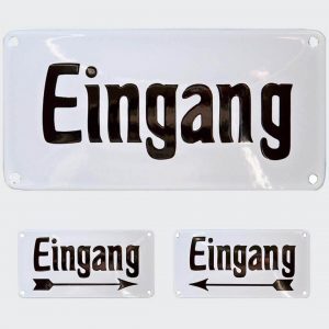 Nostalgie-Emailleschild-Eingang-20x10cm