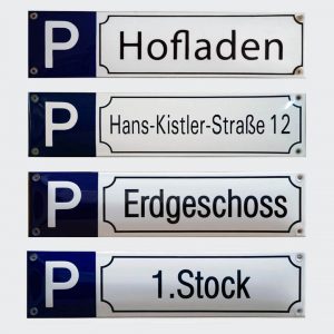 Emaille-Parkplatz-Freitext-33x8cm