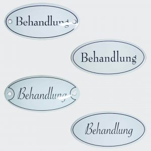 Emaille-Tuerschild-Behandlung-10x5cm