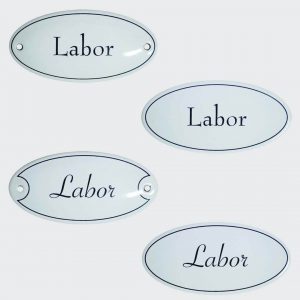Emaille-Tuerschild-Labor-10x5cm