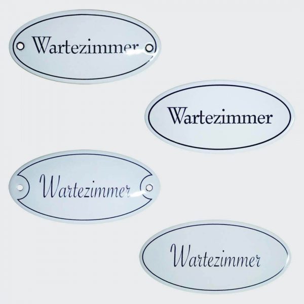 Emaille-Tuerschild-Wartezimmer-10x5cm