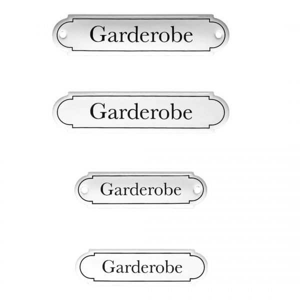 Emaille-Türschild-Garderobe