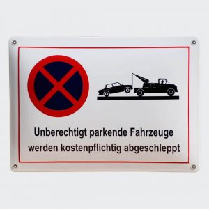 Emailleschild-Unberechtigt-Parken-35x25cm