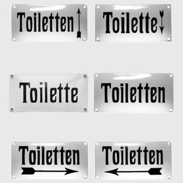 Emaille Hinweisschild Toilette