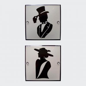 Toilettenschild-20er-Jahre-Email-10x10cm