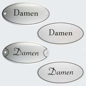 Tuerschild-Emaille-Damen-oval-10x5cm