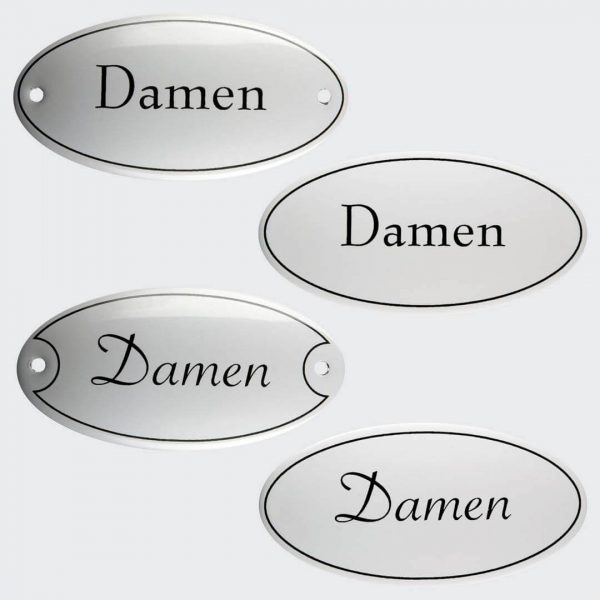 Tuerschild-Emaille-Damen-oval-10x5cm