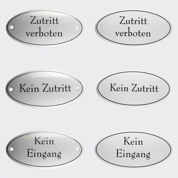 Tuerschild-Emaille-Kein-Zutritt-Eingang-oval-10x5cm