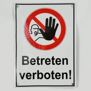 Emailleschild-Betreten-verboten