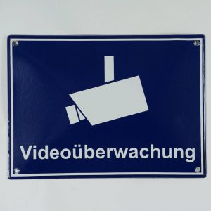Emailleschild-Videoueberwachung