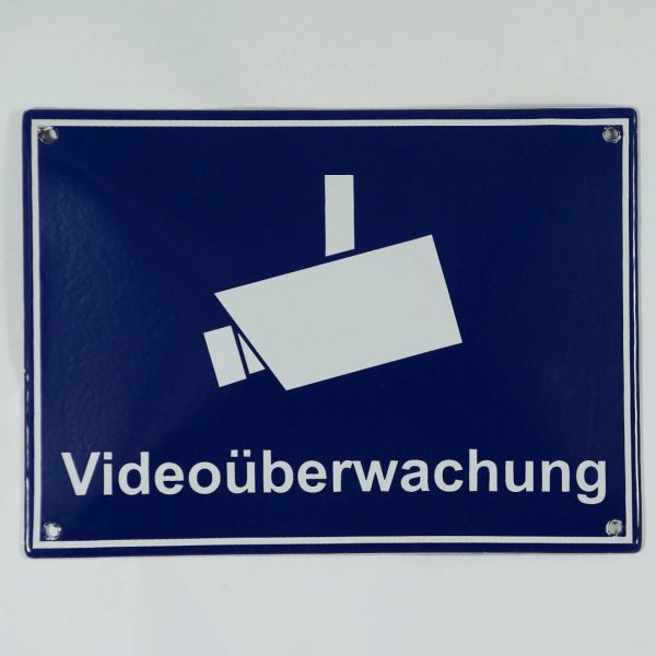 Emailleschild-Videoueberwachung