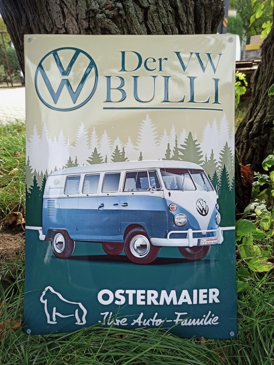 VW Bulli in Emaille